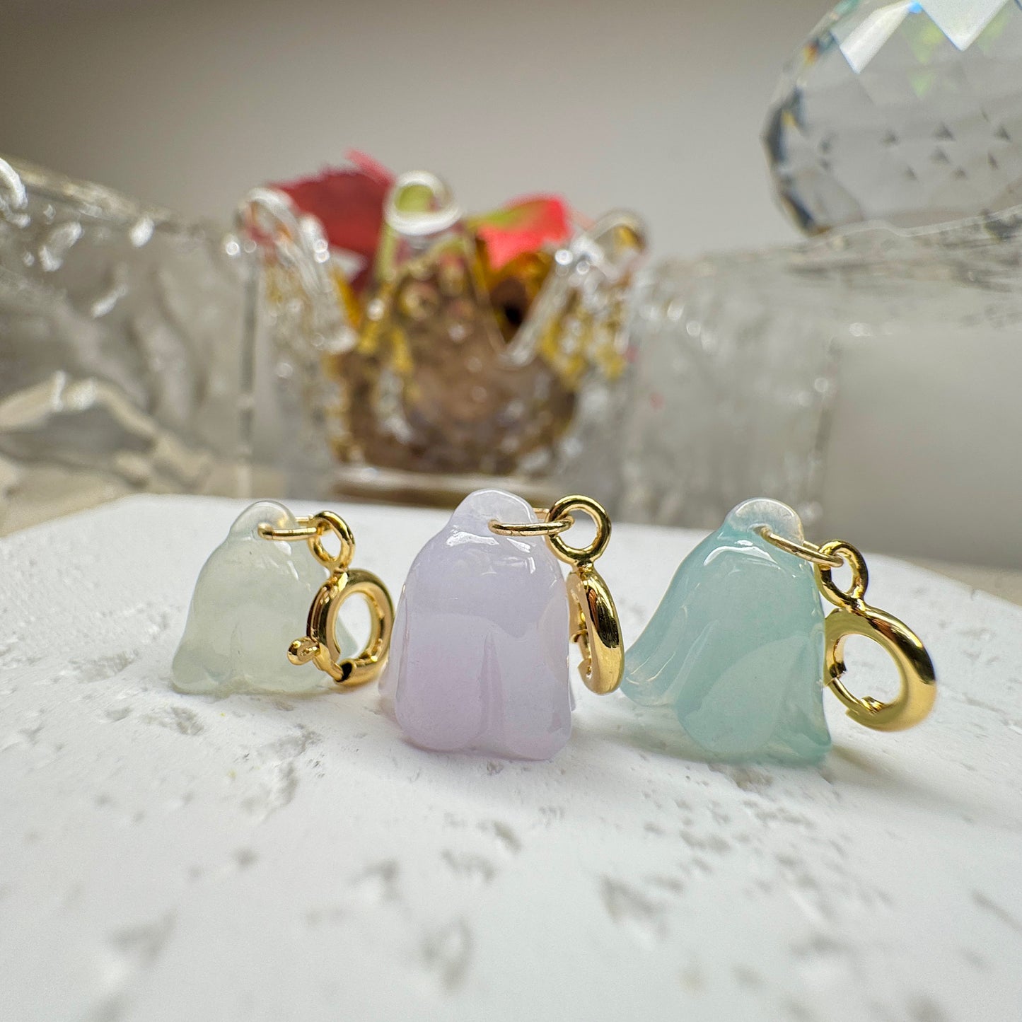 Wild Bluebell Jadeite Charm